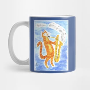 Cat Jazz saxophonist Mug